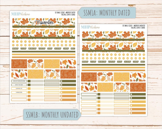 NOVEMBER 2026 Stickers for the Small Scout Planner. For Laurel Denise Planners. "Falling Leaves" || SS