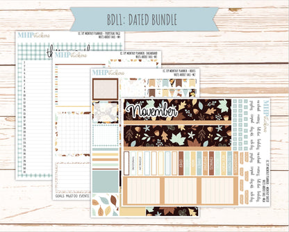NOVEMBER Monthly Kit for 7x9 Erin Condren Planners. 2026 Collection "Nuts About Fall" || ECM