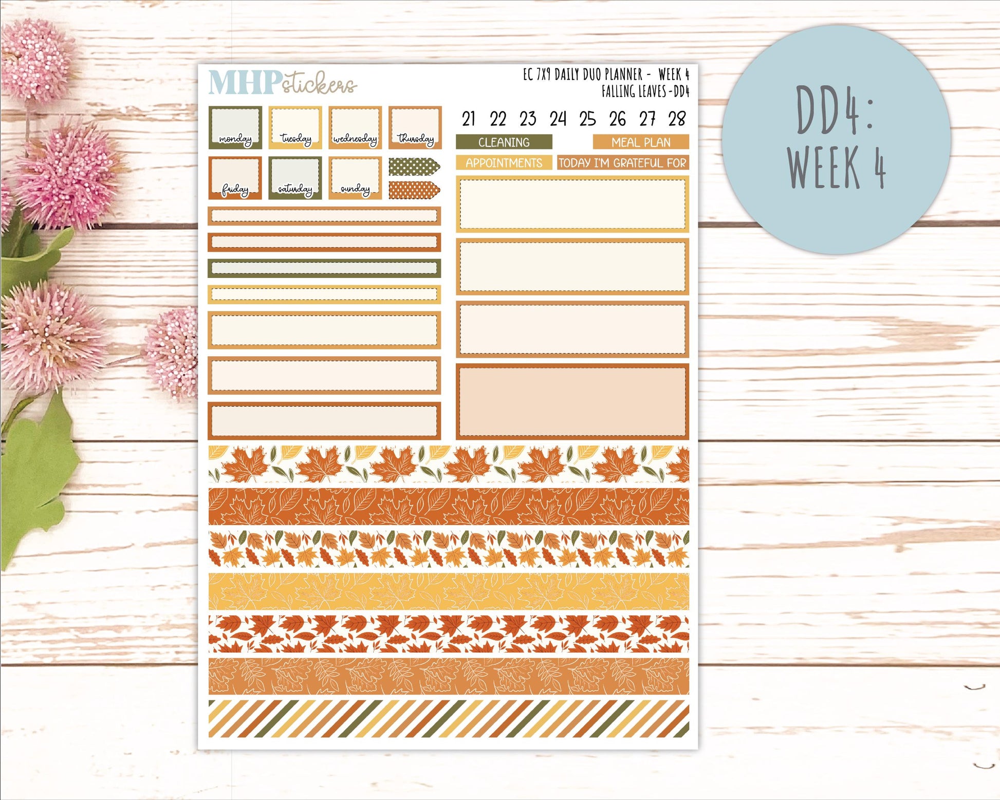 NOVEMBER Daily Duo Sticker Kit for 7x9 Erin Condren Planners. 2026 Collection "Falling Leaves" || ECDD