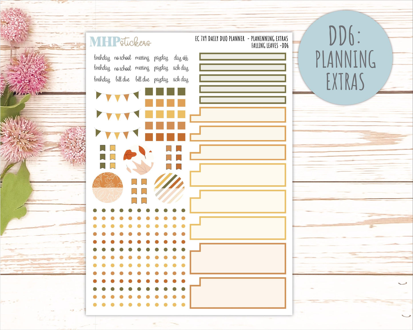 NOVEMBER Daily Duo Sticker Kit for 7x9 Erin Condren Planners. 2026 Collection "Falling Leaves" || ECDD