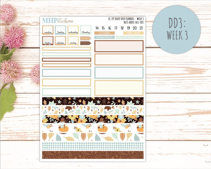 NOVEMBER Daily Duo Sticker Kit for 7x9 Erin Condren Planners. 2026 Collection "Nuts About Fall" || ECDD
