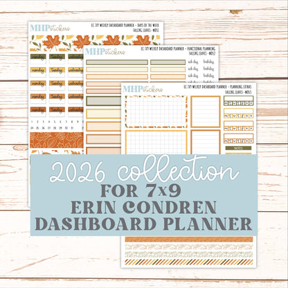 NOVEMBER Weekly Dashboard Kit for 7x9 Erin Condren Planners. 2026 Collection "Falling Leaves" || ECWDS