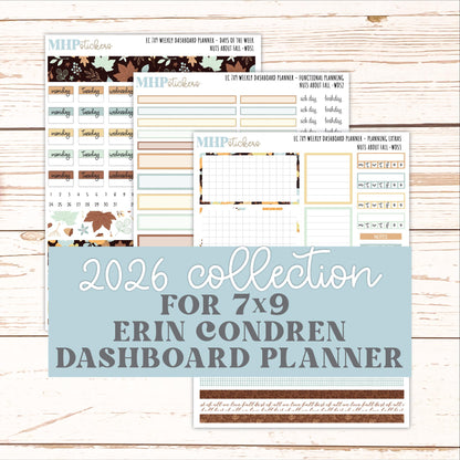 NOVEMBER Weekly Dashboard Kit for 7x9 Erin Condren Planners. 2026 Collection "Nuts About Fall" || ECWDS