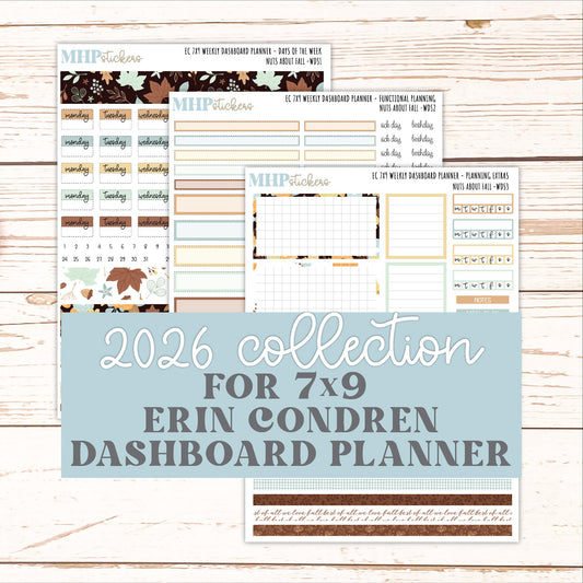 NOVEMBER Weekly Dashboard Kit for 7x9 Erin Condren Planners. 2026 Collection "Nuts About Fall" || ECWDS