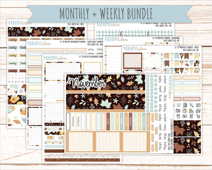 NOVEMBER Weekly Dashboard Kit for 7x9 Erin Condren Planners. 2026 Collection "Nuts About Fall" || ECWDS