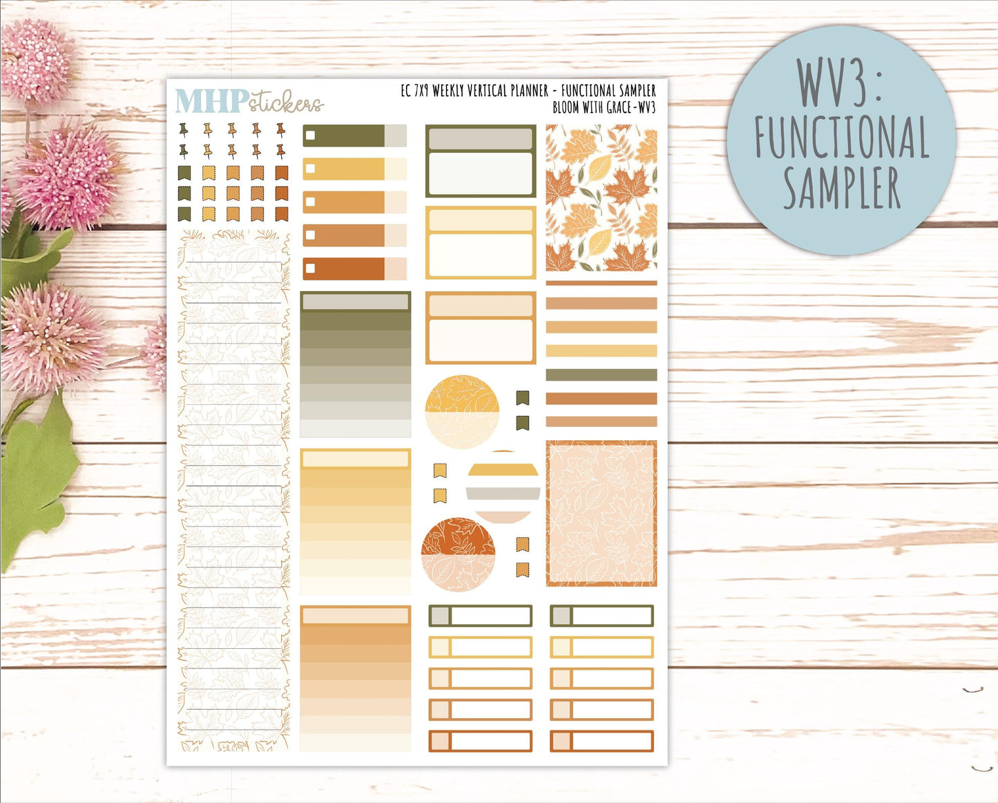 NOVEMBER Weekly Vertical Kits for 7x9 Erin Condren Planners. 2026 Collection "Falling Leaves" || ECWV