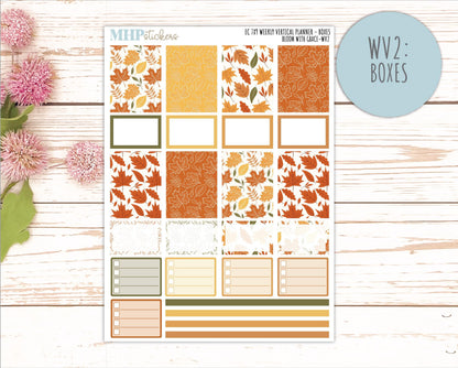NOVEMBER Weekly Vertical Kits for 7x9 Erin Condren Planners. 2026 Collection "Falling Leaves" || ECWV