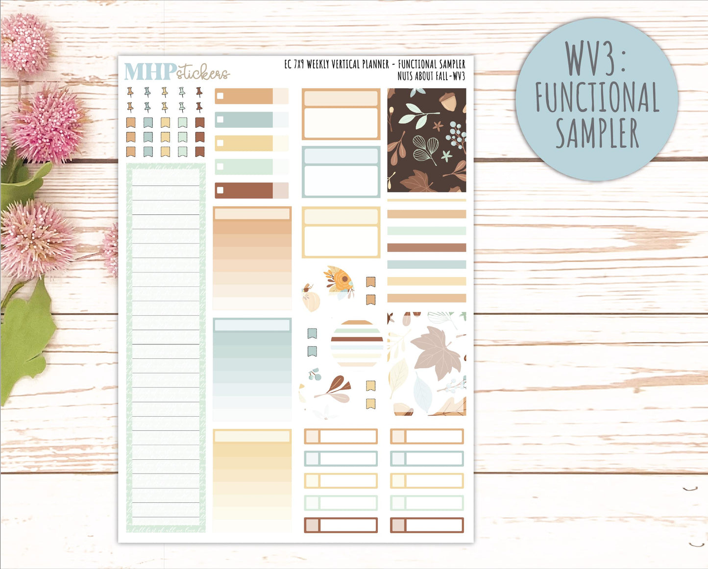 NOVEMBER Weekly Vertical Kits for 7x9 Erin Condren Planners. 2026 Collection "Nuts About Fall" || ECWV