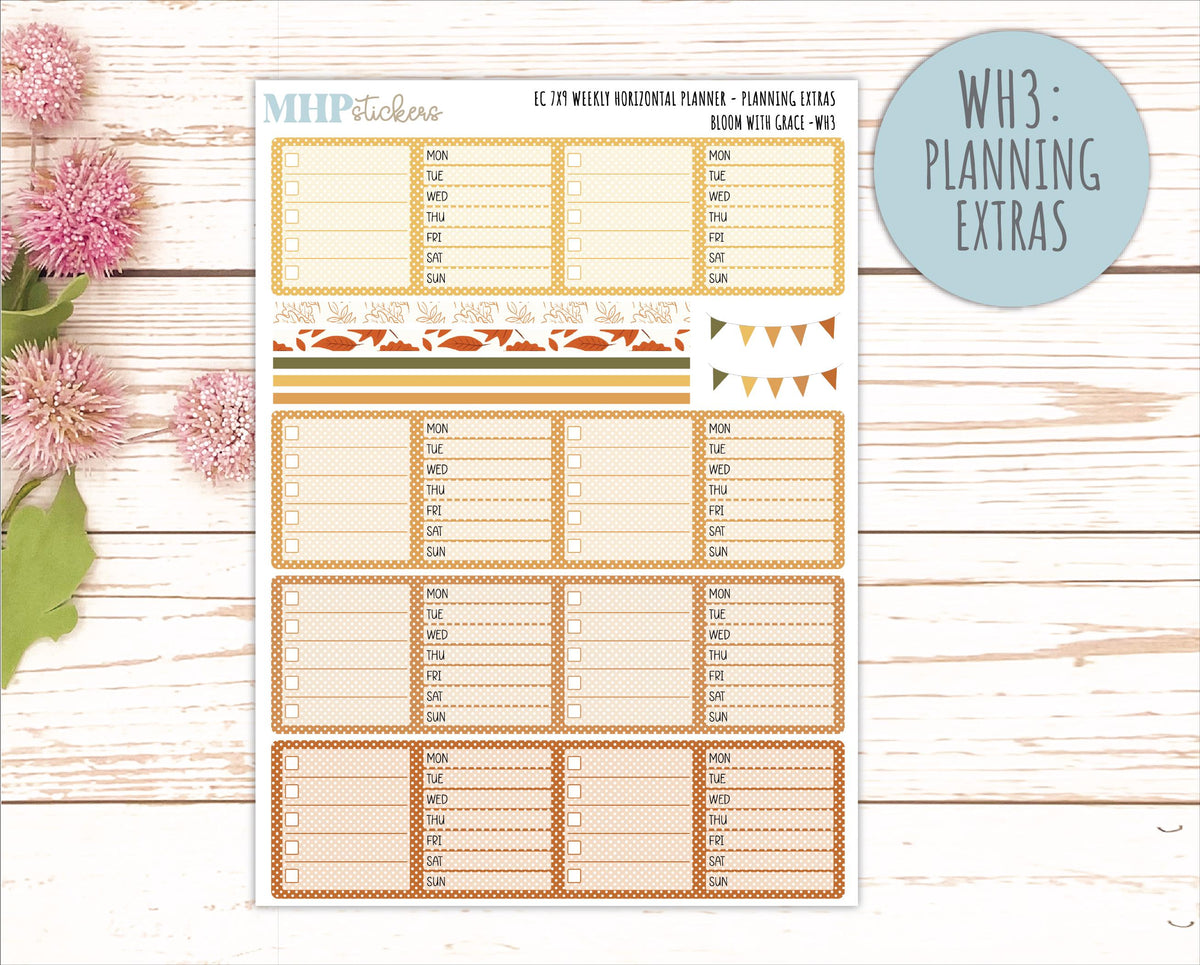 NOVEMBER Weekly Horizontal Planning Kit for 7x9 Erin Condren Planners. 2026 Collection "Falling Leaves" || ECWH