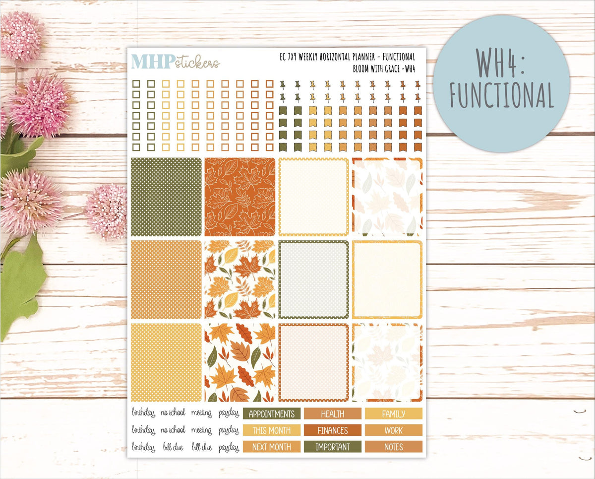 NOVEMBER Weekly Horizontal Planning Kit for 7x9 Erin Condren Planners. 2026 Collection "Falling Leaves" || ECWH