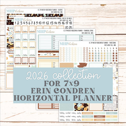 NOVEMBER Weekly Horizontal Planning Kit for 7x9 Erin Condren Planners. 2026 Collection "Nuts About Fall" || ECWH