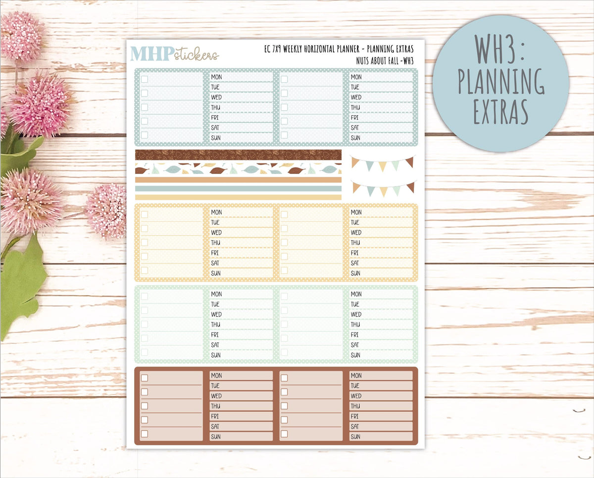 NOVEMBER Weekly Horizontal Planning Kit for 7x9 Erin Condren Planners. 2026 Collection "Nuts About Fall" || ECWH