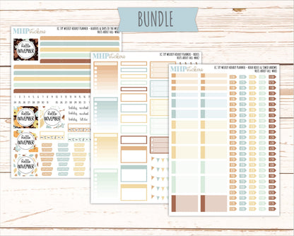NOVEMBER Weekly Hourly Planning Kits for 7x9 Erin Condren Planners. 2026 Collection "Nuts About Fall" || ECWHR
