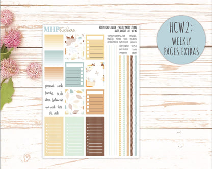 NOVEMBER 2026 Stickers for Hobonichi Cousin. A5 Planners "Nuts About Fall" || HC
