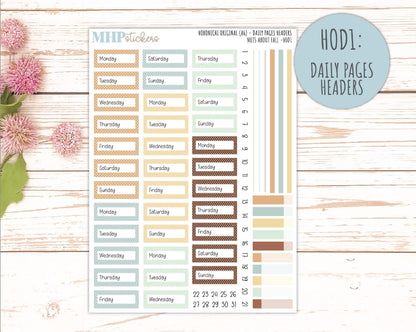 NOVEMBER 2026 Stickers for Hobonichi Techo Original. A6 Planners "Nuts About Fall" || HO