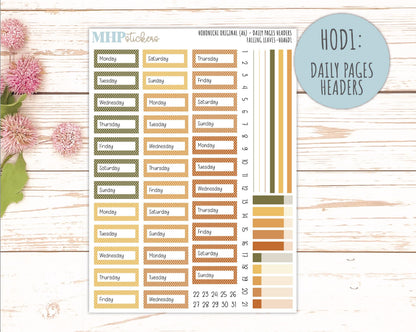 NOVEMBER 2026 Stickers for Hobonichi Techo Original. A6 Planners "Falling Leaves" || HO