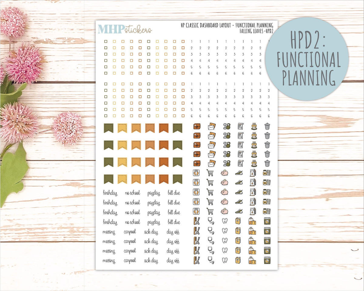 NOVEMBER Stickers for Happy Planner Classic Dashboard Layout. 2026 Collection. "Falling Leaves" || HPD