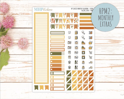 NOVEMBER Stickers for Happy Planner Classic Dashboard Layout. 2026 Collection. "Falling Leaves" || HPD
