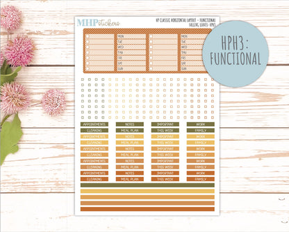 NOVEMBER Stickers for Happy Planner Classic Horizontal Layout. 2026 Collection. "Falling Leavest" || HPH