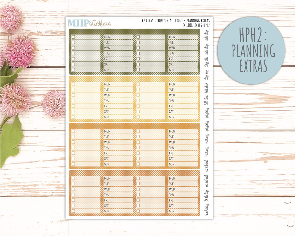 NOVEMBER Stickers for Happy Planner Classic Horizontal Layout. 2026 Collection. "Falling Leavest" || HPH