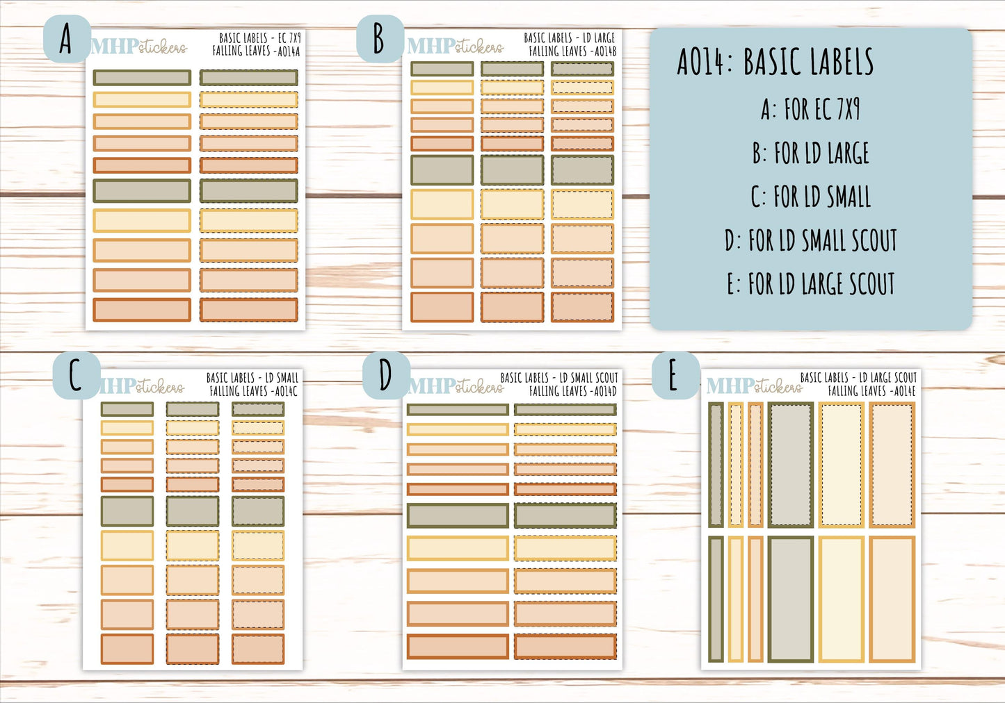 Basic Labels & Habit Trackers. Add-ons for Monthly Kits "Falling Vibes" || AOBL