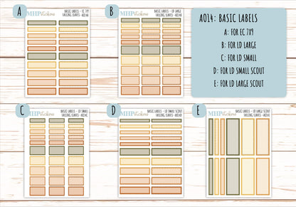 Basic Labels & Habit Trackers. Add-ons for Monthly Kits "Falling Vibes" || AOBL