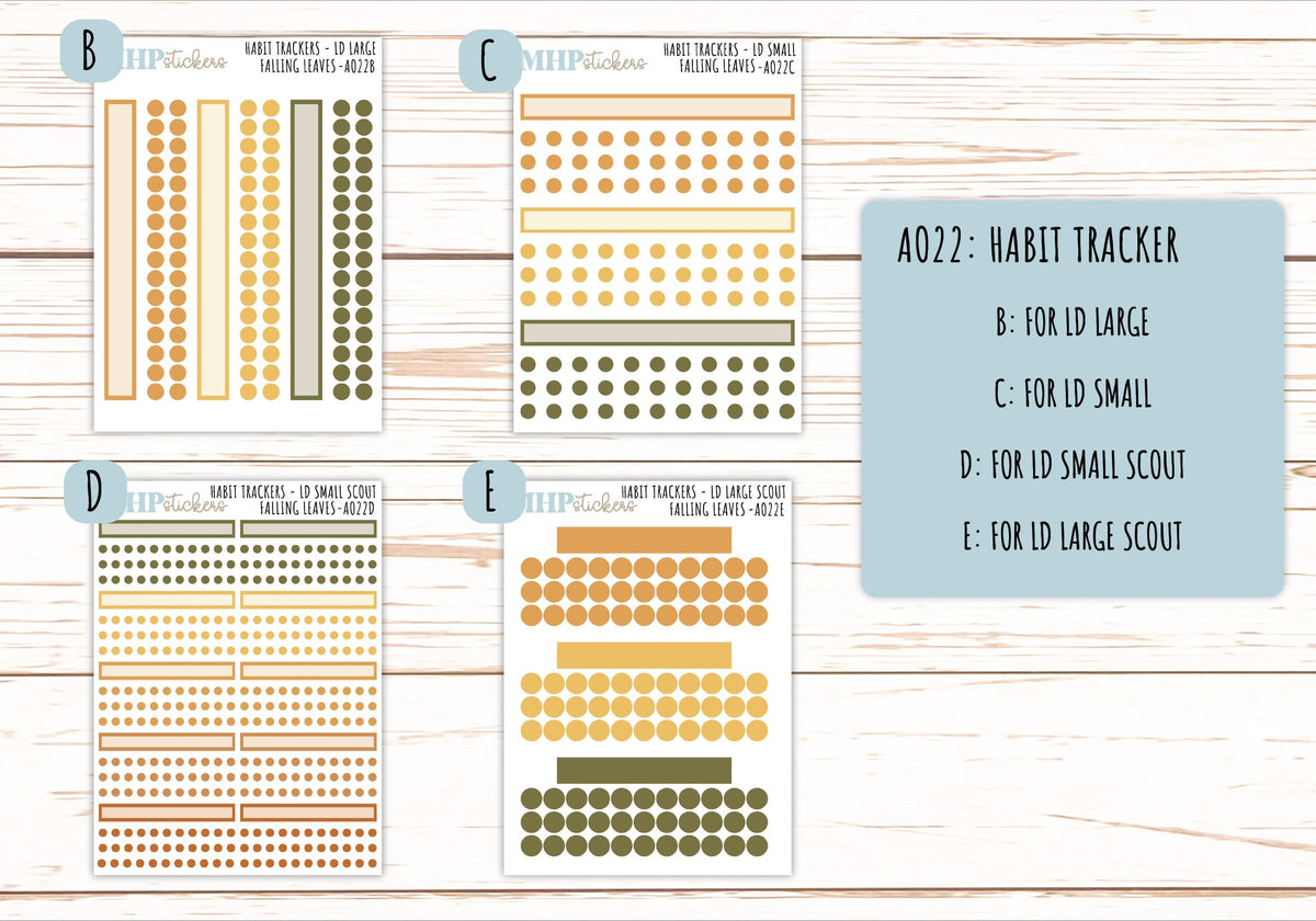 Basic Labels & Habit Trackers. Add-ons for Monthly Kits "Falling Vibes" || AOBL