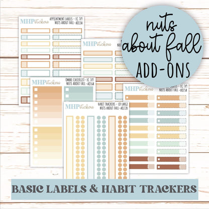 Basic Labels & Habit Trackers. Add-ons for Monthly Kits "Nuts About Fall" || AOBL