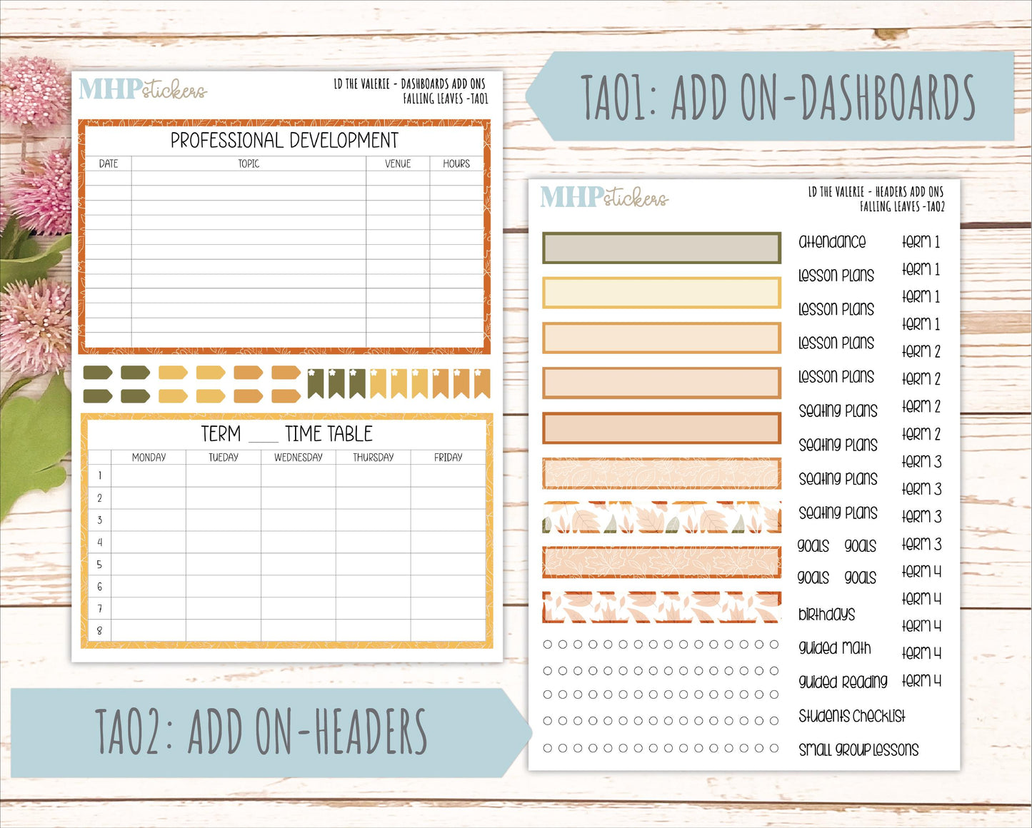 NOVEMBER Stickers for The Valerie Laurel Denise Planner "Falling Leaves" || TC