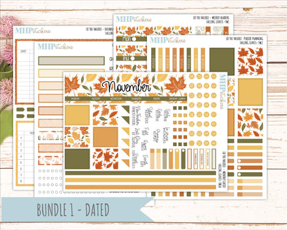NOVEMBER Stickers for The Valerie Laurel Denise Planner "Falling Leaves" || TC