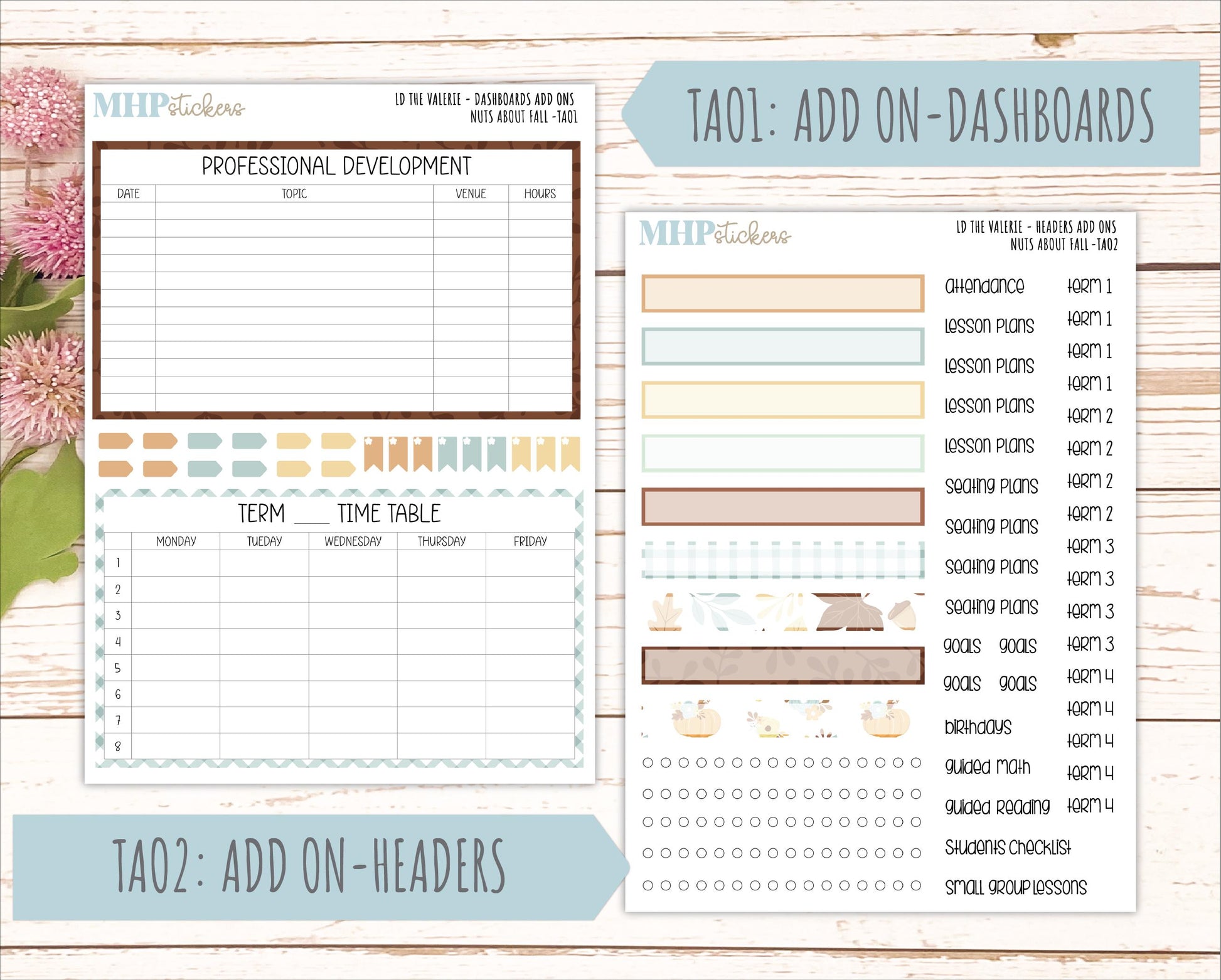 NOVEMBER Stickers for The Valerie Laurel Denise Planner "Nuts About Fall" || TC