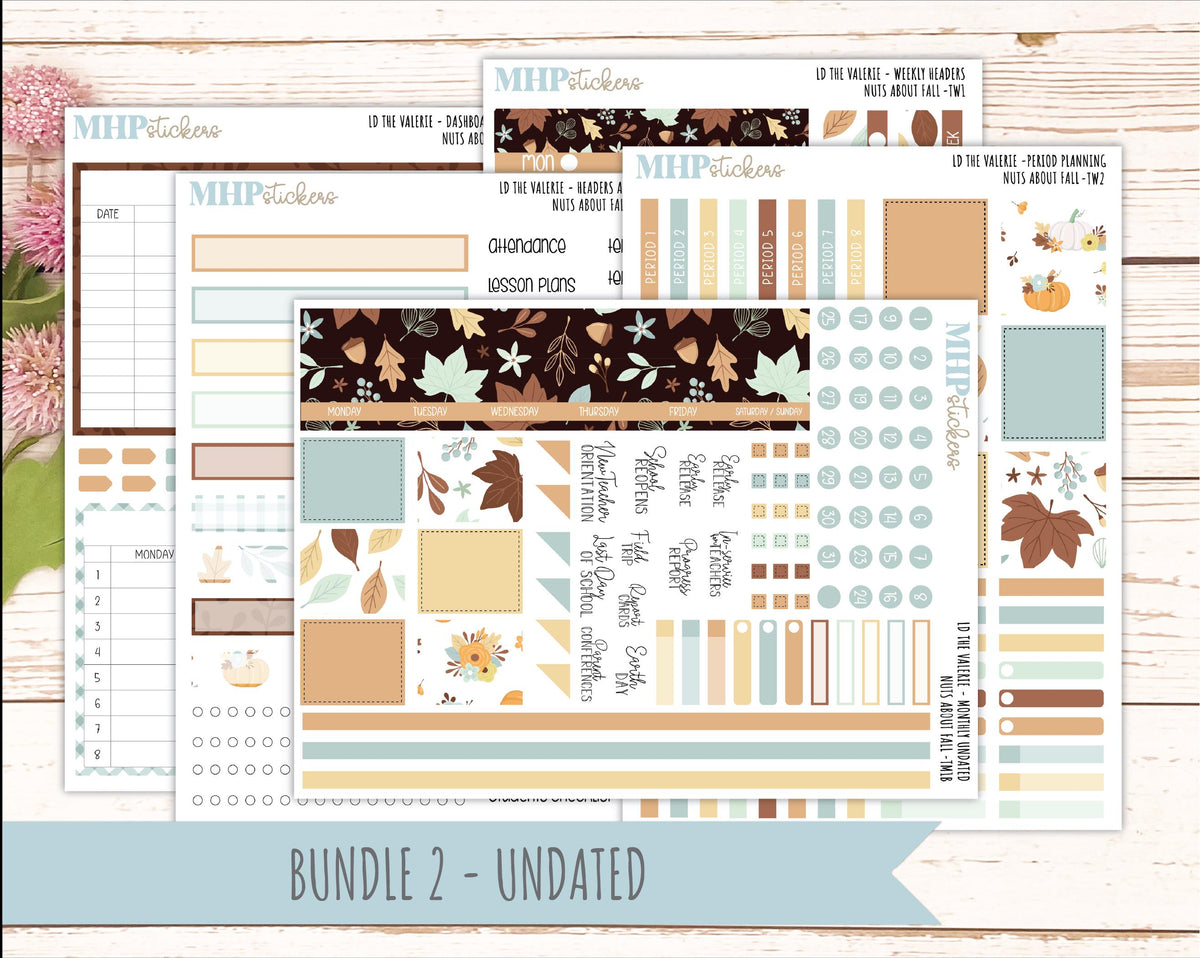 NOVEMBER Stickers for The Valerie Laurel Denise Planner "Nuts About Fall" || TC