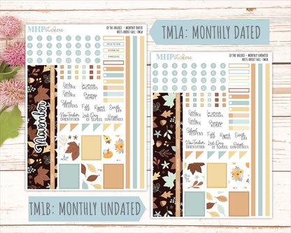 NOVEMBER Stickers for The Valerie Laurel Denise Planner "Nuts About Fall" || TC