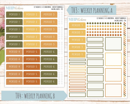 NOVEMBER Stickers for EC Teacher Lesson Planner - Horizontal Layout. 2026 Collection "Falling Leaves" || ECTH