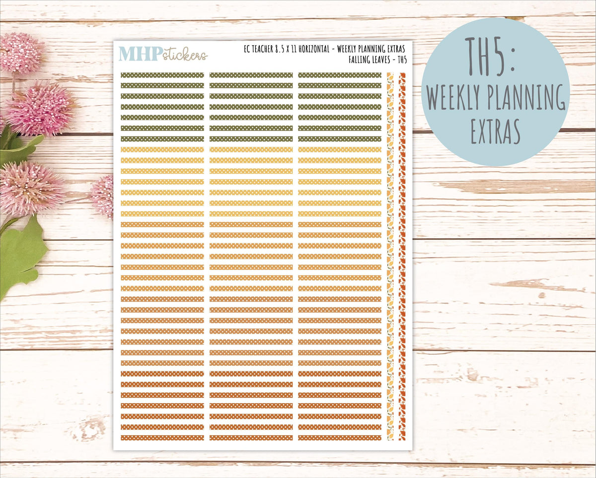 NOVEMBER Stickers for EC Teacher Lesson Planner - Horizontal Layout. 2026 Collection "Falling Leaves" || ECTH