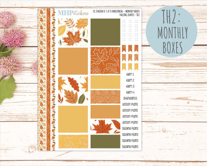 NOVEMBER Stickers for EC Teacher Lesson Planner - Horizontal Layout. 2026 Collection "Falling Leaves" || ECTH