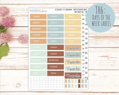 NOVEMBER Stickers for EC Teacher Lesson Planner - Horizontal Layout. 2026 Collection "Nuts About Fall" || ECTH