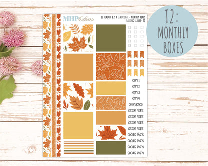 NOVEMBER Stickers for EC Teacher Lesson Planner - Vertical Layout. 2026 Collection "Falling Leaves" || ECTV