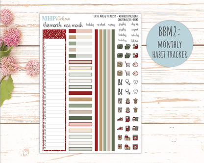 DECEMBER 2026 Stickers for the Mae & Kristy Laurel Denise Planners "Christmas Joy" || BB
