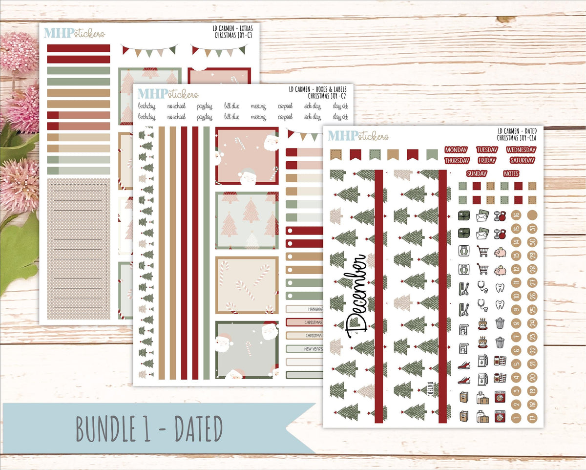 DECEMBER 2026 Stickers for The Carmen Laurel Denise Planner "Christmas Joy" || C