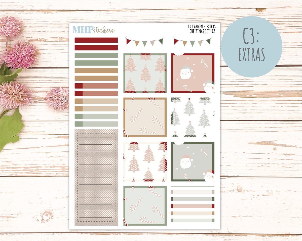 DECEMBER 2026 Stickers for The Carmen Laurel Denise Planner "Christmas Joy" || C