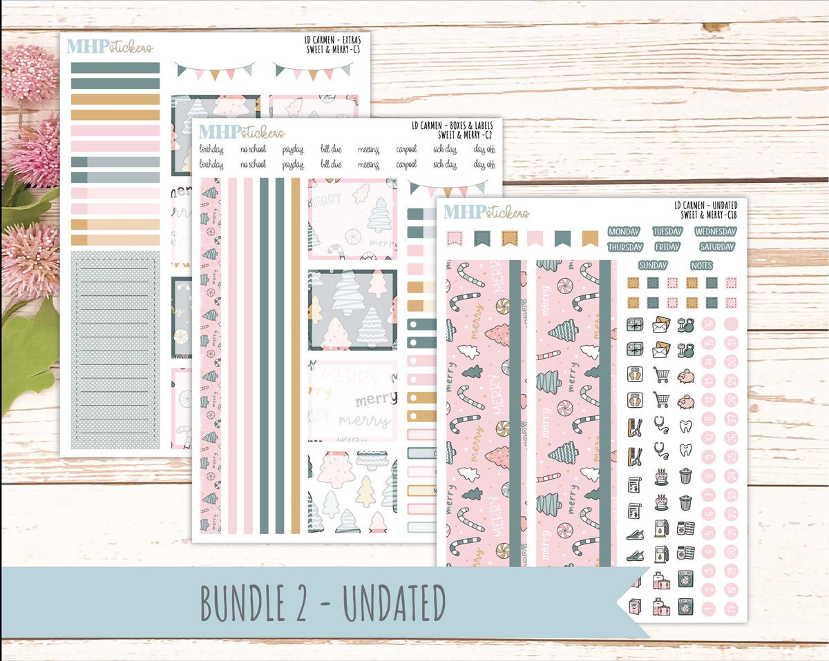 DECEMBER 2026 Stickers for The Carmen Laurel Denise Planner "Sweet & Merry" || C