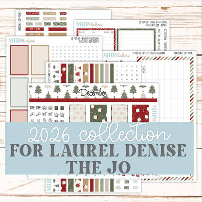 DECEMBER 2026 Stickers for The Jo, Laurel Denise Planner "Christmas Joy" || POP