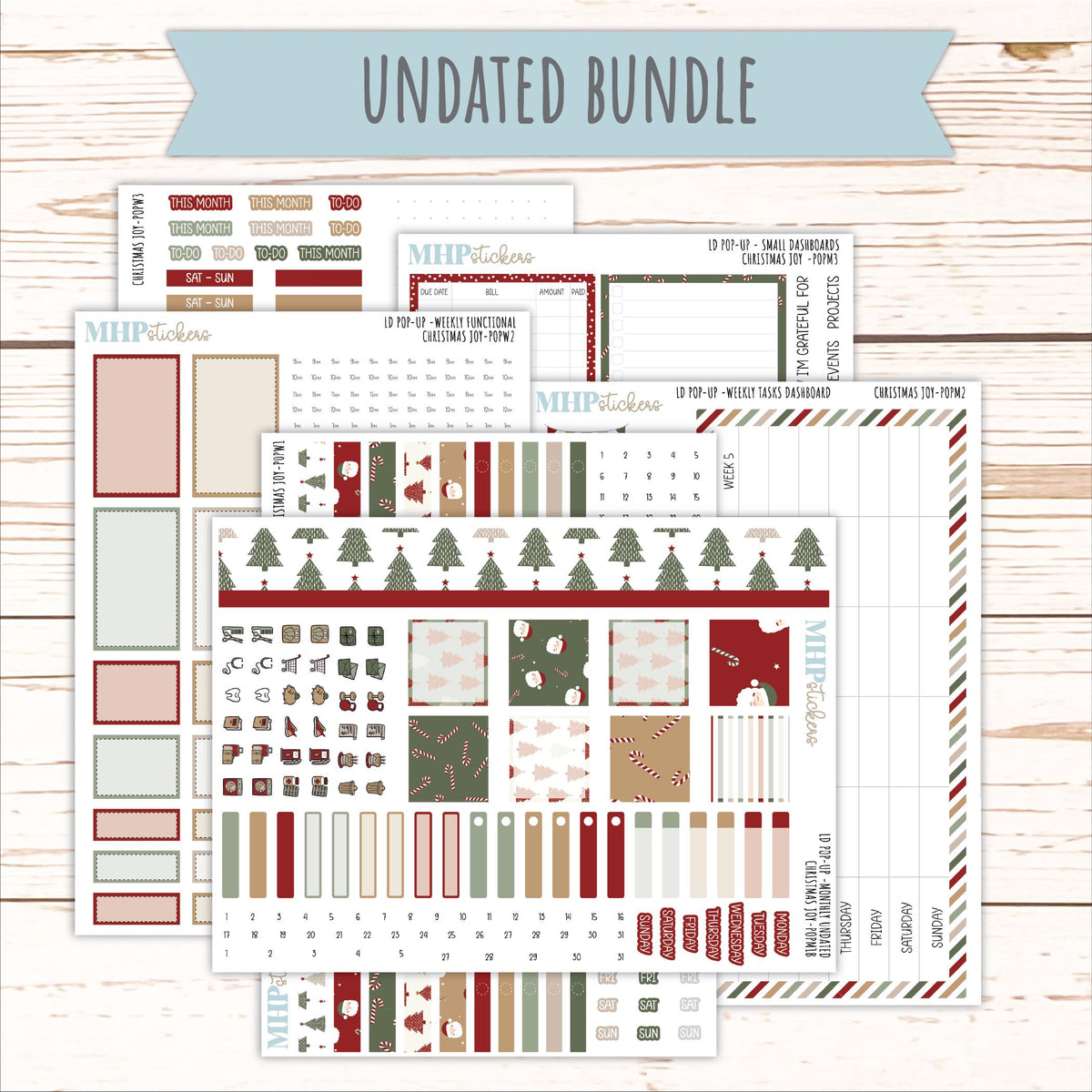 DECEMBER 2026 Stickers for The Jo, Laurel Denise Planner "Christmas Joy" || POP