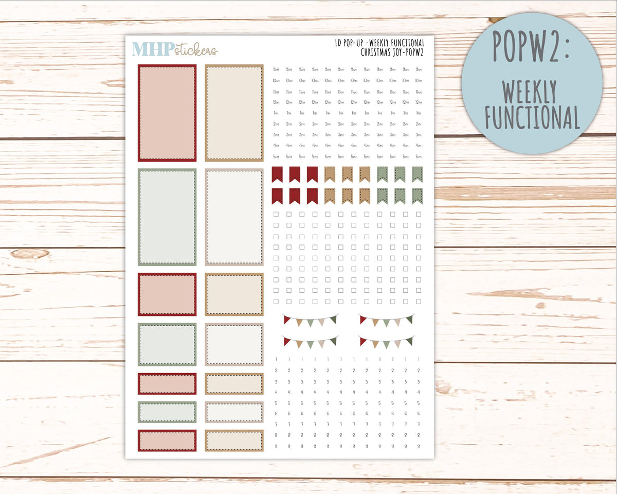 DECEMBER 2026 Stickers for The Jo, Laurel Denise Planner "Christmas Joy" || POP