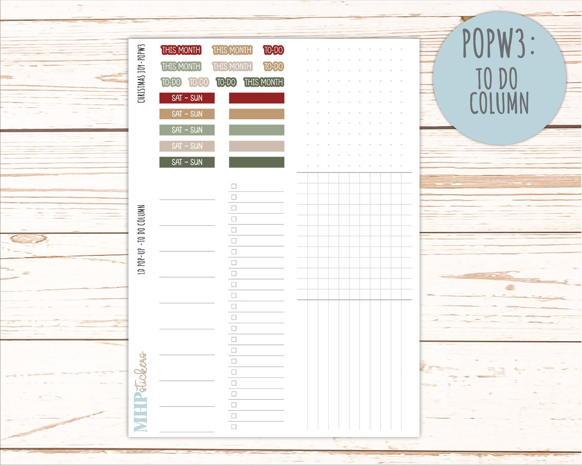 DECEMBER 2026 Stickers for The Jo, Laurel Denise Planner "Christmas Joy" || POP