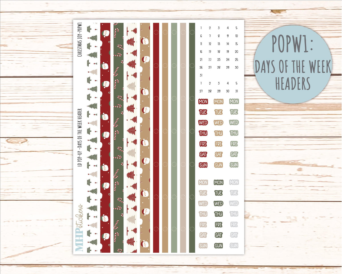 DECEMBER 2026 Stickers for The Jo, Laurel Denise Planner "Christmas Joy" || POP