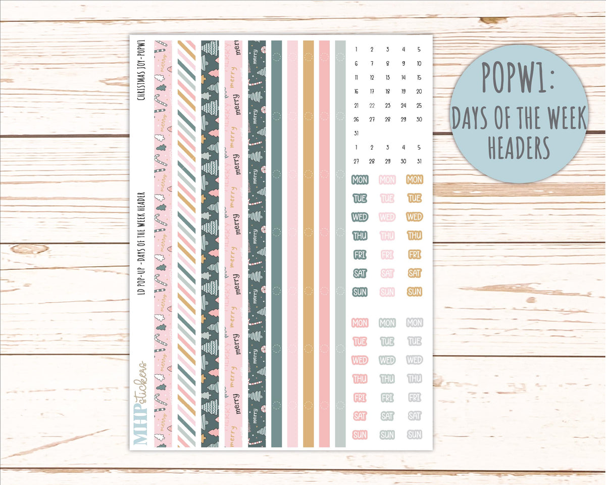 DECEMBER 2026 Stickers for The Jo, Laurel Denise Planner "Sweet & Merry" || POP