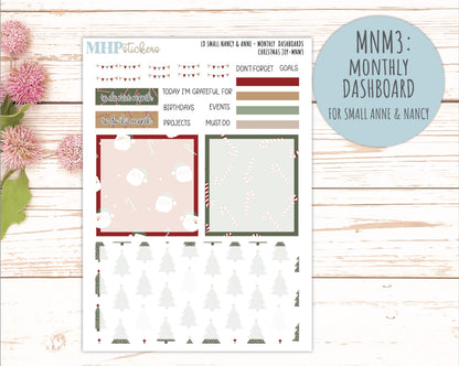 DECEMBER 2026 Stickers for Small Nancy & Anne Laurel Denise Planners "Christmas Joy" || MN