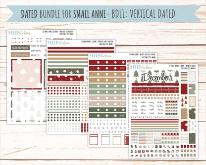 DECEMBER 2026 Stickers for Small Nancy & Anne Laurel Denise Planners "Christmas Joy" || MN